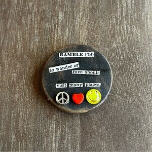 Handmade Dictionary Word Magnet On Stained Wood • Ramble